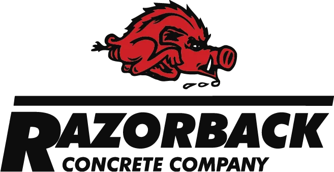 razorback concrete company logo with illustrated razorback boar